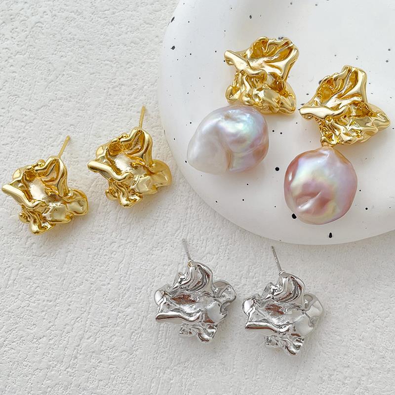 ピアス k18 変形 レディース アクセサリーパーツ スタッドピアス ポストピアス シルバー ゴールド DIY材料