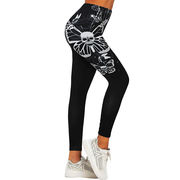 2026春秋新作 ボトムス 女 レディース プリント スキニー レギンス 九分丈パンツ