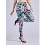 2026春秋新作 ボトムス 女 レディース プリント スキニー レギンス 九分丈パンツ