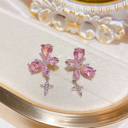 蝶と星のペンダントイヤリング、エレガントでシンプルなイヤリング、流行の女性のイヤリング