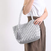 定番 人気商品【COOCO クーコ】メタリック柄編み トートバッグ　人気商品