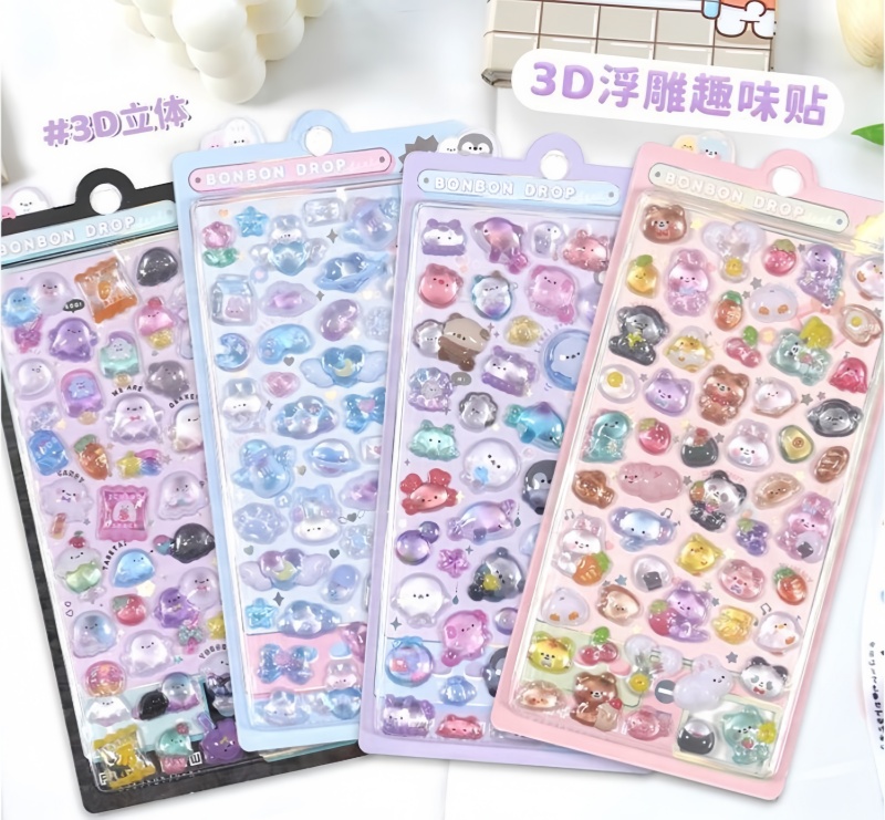 全10パターン 泡ステッカー 可愛い ぷっくりシール スマホケース 装飾用 3D立体  ぷくぷくシール DIY用