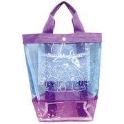 サマーリュック すみっコぐらし マチ付き ブルー パープル プールバッグ 水遊び ビニールリュック【