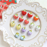 苺 アクセサリーパーツ イチゴ 果物 モチーフ フルーツ セナミックビーズ 陶器ビーズ ハンドメイドパーツ