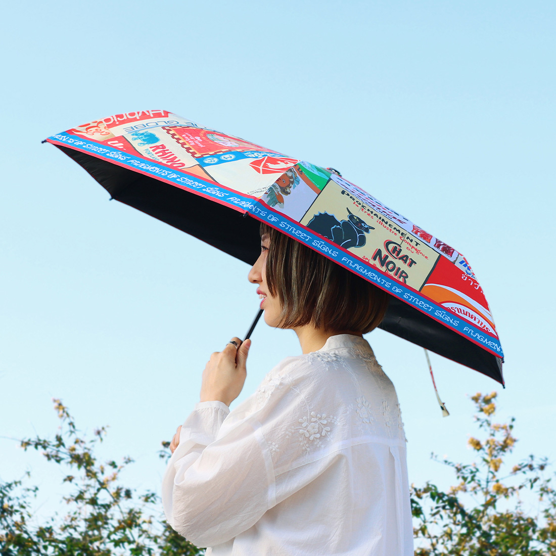 折り畳み傘 エスニック ストリートサイン[UVカット紫外線対策日傘晴雨兼用雨具アジアン25SS]