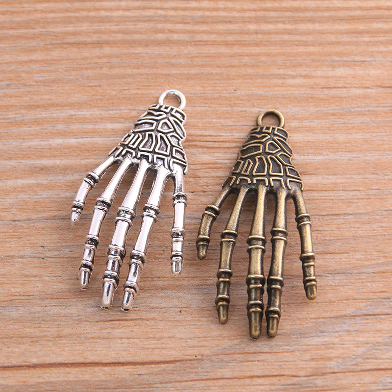 ハロウィン チャーム スカルハンド 卸 ハンドメイド 手芸 パンク ドクロ アクセサリーパーツ ドクロ お手