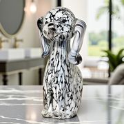 ガラス ドッグ　オブジェ モノトーン 置物 犬 インテリア