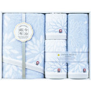 今治銘布 花衣 タオルセット ブルー 22743-03050-309