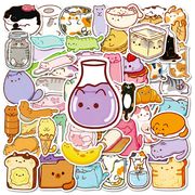 56枚入り  かわいい 猫 ステッカーパック  ねこ ネコ  猫ステッカー  手帳素材 猫雑貨