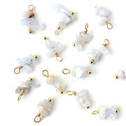 【天然 ブルーレースアゲート】K14GFカラーワイヤーチャーム 1個売り 天然石 パーツ ハンドメイド 素材