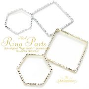 ▼限定45％off 16日11時まで▼日本製NEW★2個価格★空枠レジン枠★四角＆六角★メタルフープパーツ