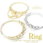 ★1個価格★L&A★おしゃれなチェーン型リング指輪★アレンジ自在★最高級鍍金