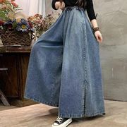 ハイウエストスリットワイドレッグパンツ ジーンズV00214