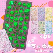 光る ちゅるんと立体シール 6種類 アソート	HWE-5025