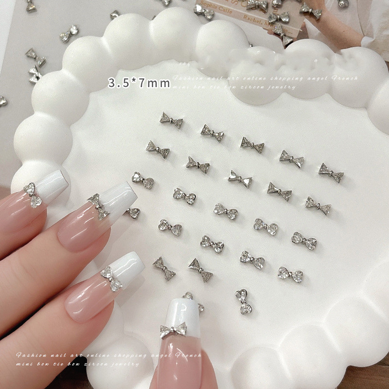ネイルジュエリー リボン ネイルアクセサリー ネイルアート ジェルネイル ネイル パーツ ストーン シルバー