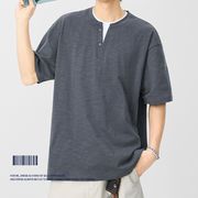 PC1425 2026年春夏新作 Tシャツ メンズ レイヤード Vネック 半袖 ゆったり カジュアル トップス