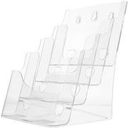 クリアアクリル4層パンフレットケース デスクトップカタログスタンド 書類整理ラック   c-202