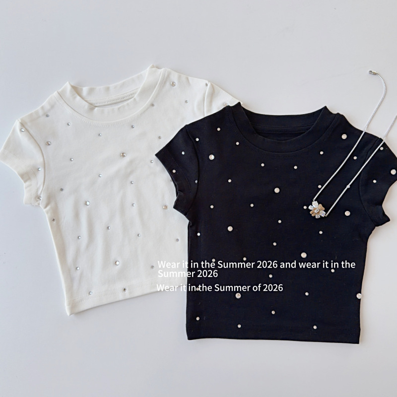 子供服　90~150cm　キッズTシャツ　ホットフィックス　韓国キッズ服