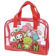 プールバッグ まいぜんシスターズ ビニール ボストン バッグ レッド【小ロット販売】