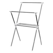 X型ステンレス室内物干しスタンド タオル掛け付き