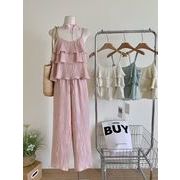 今季マストバイ   早春新作  デザイン  レイヤード   キャミソール  トップス + カジュアルパンツ