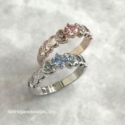 【日本製】ハート♪ハート♪ハート♪連なるフェミニン【２色展開】【高品質クリスタル使用】/BR-4531