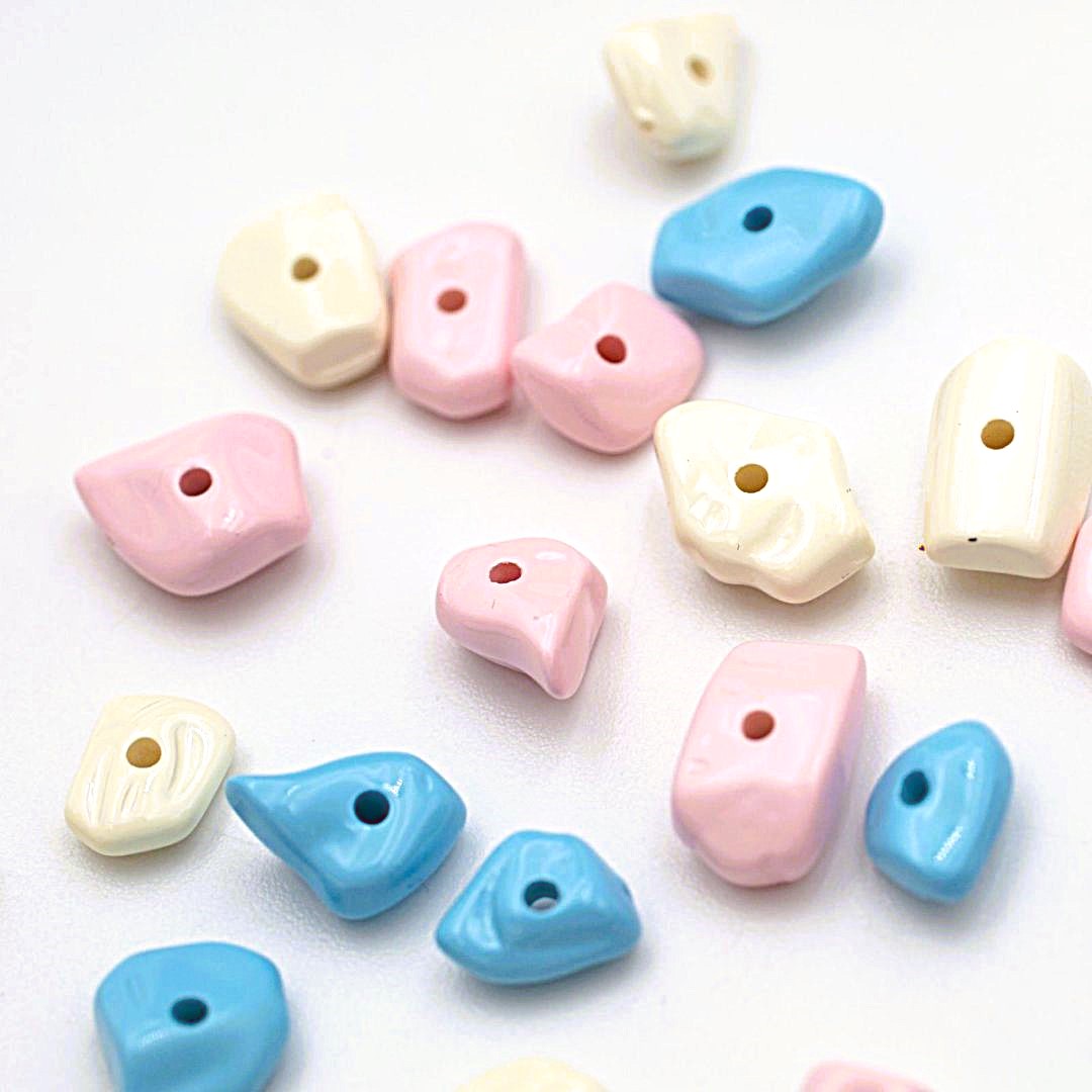 不規則型マカロンカラービーズ/推しグッズ/トレンドパーツ/アクリルビーズ/春夏アクセサリー/最安値