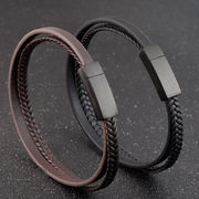 メンズアクセサリー　メンズブレスレット 　ユニセックス　本革ブレスレット　　OSD-L20103