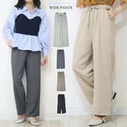 シンプルデザイン さらテロ素材ワイドパンツ　’26春夏