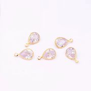 A級ガラス製しずく×銅製ニッケルフリー鍍金枠/春夏アクセサリー/ドロップペンダント/最安値＆当日出荷