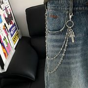 メタル風二重チェーン パンツ・ウエスト・バッグ兼用 腰チェーン