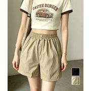 【日本倉庫即納】 ハイウエストショートパンツ 美脚見え無地