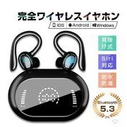 完全ワイヤレスイヤホン Bluetooth5.3 ブルートゥースイヤホン 耳かけ式 カナル型イヤホン スポーツ向け