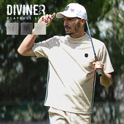 【春の新作】フェイクスウェード半袖モックネック/DIVINER GOLF
