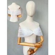 【2色展開】ドレス付属品小物/ブライダル　パールメッシュショールRSV13035