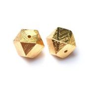 アルタイ隕石(メテオライト) 10x10mm ゴールドコーティング キューブカット ビーズ 1個売り _PRG2523-10