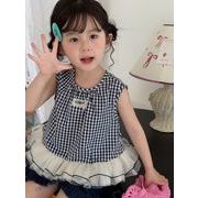 2026新作 韓国子供服 ベビー服  キッズ女の子袖なしトップス90cm-140cm