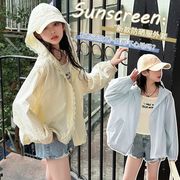 2026夏新作　子供服　キッズ　女の子 　トップス　UV カーディガン　日焼け防止　2色　110~170cm　DC