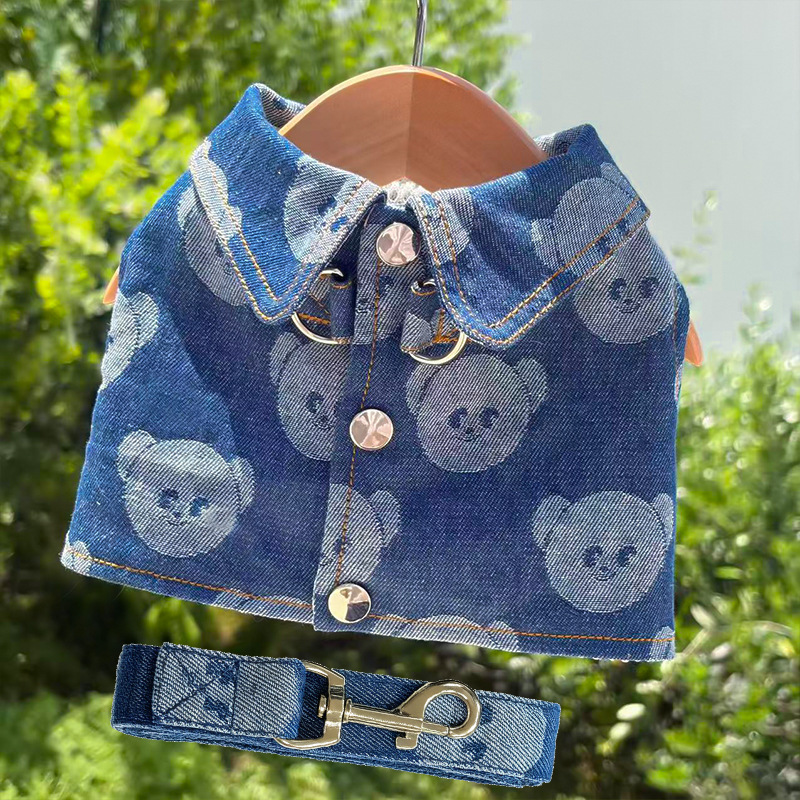 春夏新作 ワンちゃん服 牽引ロープ付き 犬服   猫 ネコ 猫服 ペット 犬  ペット用品 犬猫雑貨(XS-XXL)