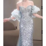 結婚式・司会者用ワンピース・花嫁ウェディングドレス・パーティードレス・披露宴/写真撮影  ロングドレス