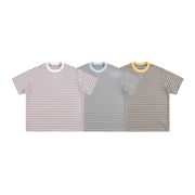 メンズファッション ボーダー柄 半袖 Tシャツ 男女兼用 カジュアル トップス 夏 2026新作★全3色
