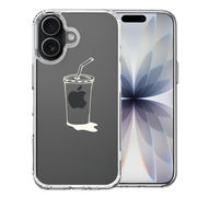 iPhone17 側面ソフト 背面ハード ハイブリッド クリア ケース アップルジュース ホワイト