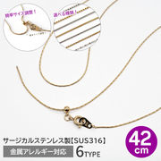 【約42cm】 ゴールド 6種 サージカルステンレス製 ネックレスチェーン 着せ替え スライドボール