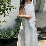 今季マストバイ 涼感 ノースリーブトップス＆ハイウエストスカート バッグ付き