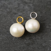 淡水パール チャーム ラウンド【1個】約16mm ステンレス ゴールド シルバー 真珠【p-pe338】