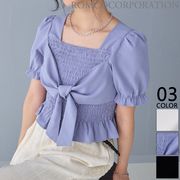 【2026新作商品♪】前後2WAYシャーリングデザインブラウス