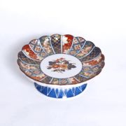 【日本製・業務用】古伊万里 菊型5.3寸高台皿 16cm｜刺身・前菜