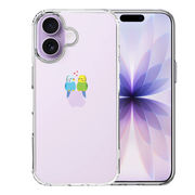iPhone17 側面ソフト 背面ハード ハイブリッド クリア ケース インコ カップル LOVE ラブ