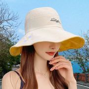 四季　レディース　帽子  デイジー　両面着ハット  日よけ帽 春夏秋冬 防風帽子