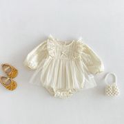 2026秋新規※女の子 ベビー ロンパース ワンピース 新生児 セレモニードレス コットン素材